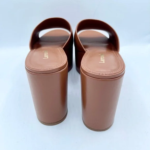 New Larroude Miso Platform Brown Leather Mules Size 9.5 - Picture 9 of 17